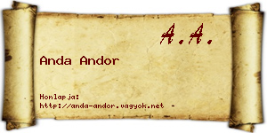 Anda Andor névjegykártya